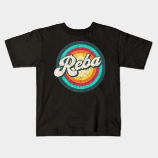 raba art/ name in rainbow circle Kids T-Shirt